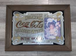 Vintage Large Coca Cola Mirror Ad Sign Delicious Relieves ...