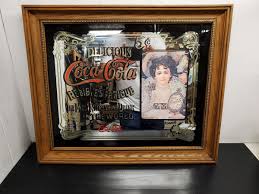 Vintage Coca-Cola Mirror Sign Delicious 5 cent Relieves ...