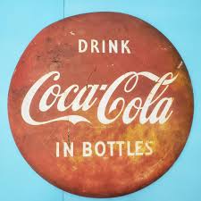 Sold at Auction: Drink Coca Cola In Bottles 36" Button Sign