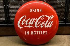 1950s Coca-Cola Single-sided Porcelain Button Sign (24") | PCARMARKET