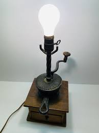 Vintage Large Coffee Mill Converted To Electric Table Lamp ...