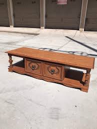 Vintage coffee table / 2 matching hexagonal end tables for ...