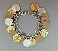 Canadian Coin Charm Bracelet Coins 1957 Canada 1 Cent Penny ...