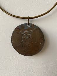 Vintage Greek Cast Metal “Hermes” Pendant Necklace, Circa ...