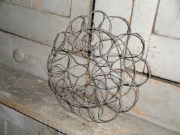 Old Vintage Antique Primitive Collapsible Wire Egg Basket ...