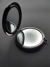 Floral Cat Compact Mirror: Gunmetal Grey Pocket Mirror (7cm ...