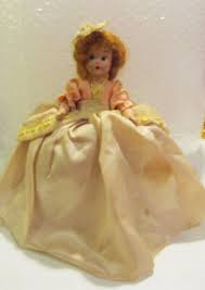 Very nice vintage orig 9" composition pin cushion girl-auburn hair-blue eyes VGC | eBay