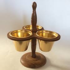 Vintage Chadwick Condiment Caddy, Wooden and Metal Sauce ...