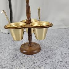 Vintage 1940's Condiment Caddy - Gold and Walnut Condiment ...