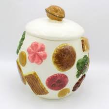 Vtg 1950s Ceramic Cookie Jar Lid "Cookies Alll Over ...