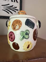 50s " Cookies All Over " Cookie jar w/ lid, Small Size - 6.5 ...