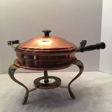Copper Chafing Dish Empress NYS Tin Lined Pans Vintage Cookware Warming Pan Saute Serving Buffet Original Heating Element - Etsy