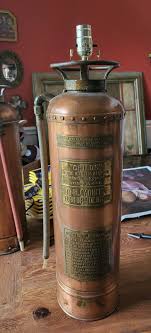 VTG Antique CHILDS Foamite Fire Extinguisher Copper With Brass Electric LAMP | eBay