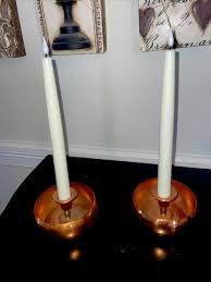Lot 2 Vintage Copper Craft Guild Pair of Candlestick Holders ...