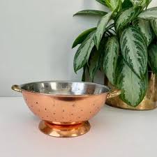 Vintage Copper Colander With Brass Handles - Etsy Australia
