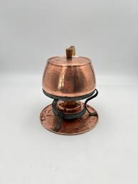 Vintage Perk Swiss Hammered Copper Fondue Set: MCM Retro ...