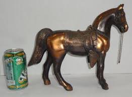 Vintage 1950s Metal Horse Statue, Hollow Pot, Metal With Copper Plating, Male Horse, Very Good Condition, 12 1/2"L x 3"W x 10"T Auction | 1BID