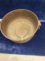 Vintage Etched Brass Footed Bowl Planter Lion Head Knocker ...