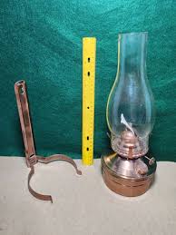 Vintage Copper Finish HONG KONG Kerosene/Oil Lamp with wall ...