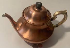 Vintage Metal Copper and Brass Teapot, Tea Kettle, 10" X 7 ...