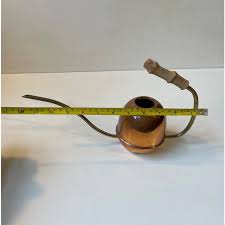 Mid-Century Brass, Copper and Bamboo Watering Can, 1960s | Chairish
