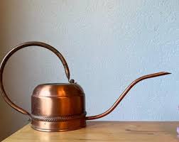 Tall Copper Watering Can Vintage Mid Century Design - Etsy