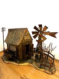 Copper Tin Barn Sculpture Farm Windmill Art Scene Dust Bowl ...