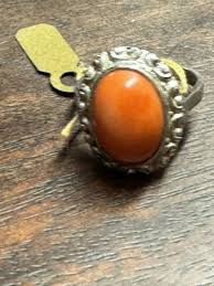 Chinese Vintage Coral Silver Ring | eBay