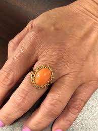 Vintage 14k Gold Coral Ring. - Etsy