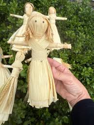 Handmade Corn Husk Doll - Cast a Stone