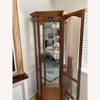 Vintage Oak Curio Cabinets - AptDeco