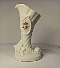 Vintage Cornucopia Vase With Pink Flowers. 6" Tall Has A Lot ...