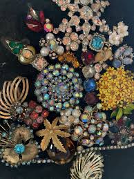 Vintage Mid-century Costume Jewelry Art, Christmas Tree ...