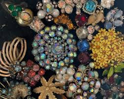 Vintage Mid-century Costume Jewelry Art, Christmas Tree ...