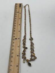 Rhinestone Gold Tone Choker Necklace Multiple Dangles Adjustable Length | eBay