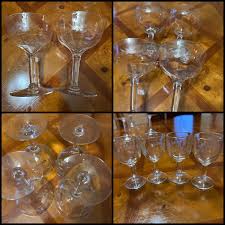 Vintage Etched Mid Century Coupe Champagne & Cordial Glass ...