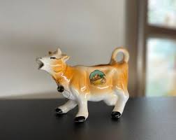 Cow Vintage Ceramic 1960s Porcelain Glazed Cow Animal Milk ...