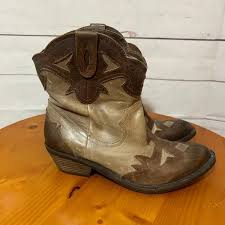 Reba | Shoes | Reba Womens Size 7 Cowboy Boots Tan Leather ...