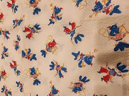 Vintage Full Seersucker Fabric 60x40 with Cowboys | eBay