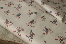 Vintage Fabric By The Yard French White Ground Conversational Style 1920-30 Ado | eBay