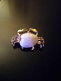 Vintage Gold Tone Crab Pin/Brooch, Shell Belly 1.5", 3 ...