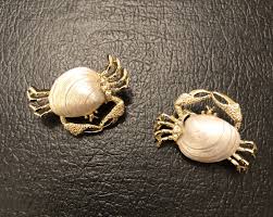 Vintage GERRY'S Duo Of Cute Goldtone Crab Pins | eBay