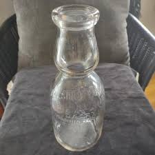 Vintage Chestnut Farm Quart Clear Glass Milk Bottle, Creamer Top Milk Bottle, Vintage Chevy Chase Dairy Milk Bottle, Vintage Creamer Bottle - Etsy