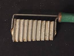 Vintage Crinkle Cut Fry Slicer Green Wooden Handle - Etsy
