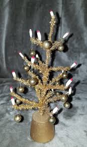 Vintage Christmas Decorated Golden Tree | eBay