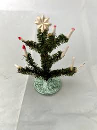 SOFT VINTAGE BOTTLE BRUSH CHRISTMAS TREE WITH PAPER STAR AND ...