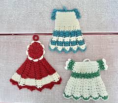 Set of 3 Vintage Hand Crocheted Dress Pot Holders - Etsy
