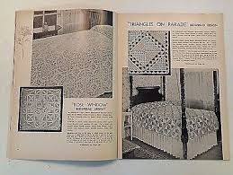 Vintage 1940's Lily Mills Company CROCHETED BEDSPREADS Pattern Magazine Book 900 | eBay