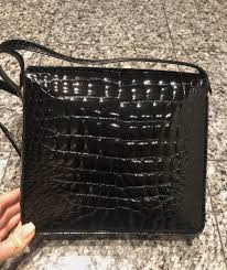 SISO Black Shiny Crocodile Crossbody Bag | eBay