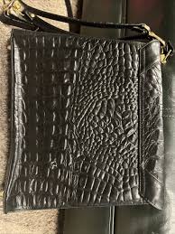 Zamponi Croc Style Italian Leather Retro Vintage Style Satchel Black | eBay